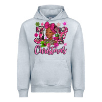 Heather Grey pink christmas joy black woman Urban Hoodie - MaliasSmallBusiness
