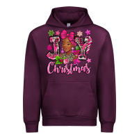 Mauve Wine pink christmas joy black woman Urban Hoodie - MaliasSmallBusiness