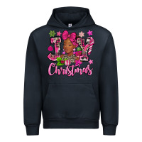 Navy pink christmas joy black woman Urban Hoodie - MaliasSmallBusiness