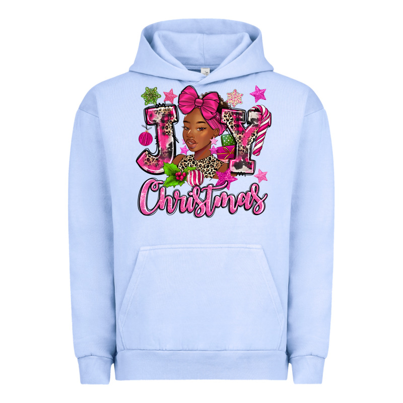 Pink Christmas Joy Black Woman Urban Hoodie by MaliasSmallBusiness | Teevron