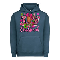 Pigment Midnight Navy pink christmas joy black woman Urban Hoodie - MaliasSmallBusiness