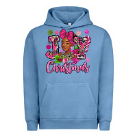 Pigment Pebble Blue pink christmas joy black woman Urban Hoodie - MaliasSmallBusiness