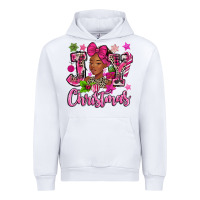 White pink christmas joy black woman Urban Hoodie - MaliasSmallBusiness