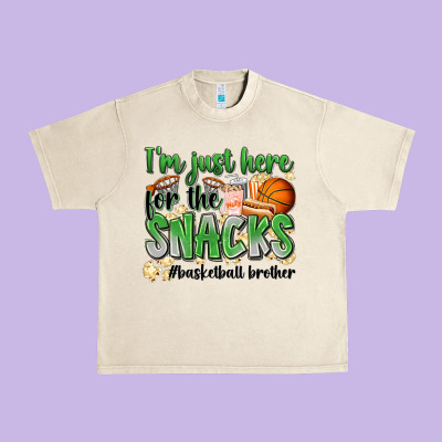 I'm Just Here For The Snacks #basketball Brother Urban Heavy Tee Designed By Zillion Design Studio