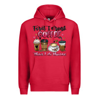 Cardinal first i drink coffee then i do things Premium Hoodie - MaliasSmallBusiness