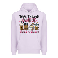 Lilac first i drink coffee then i do things Premium Hoodie - MaliasSmallBusiness
