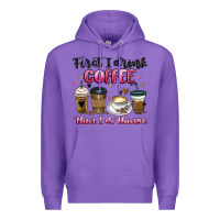 Purple first i drink coffee then i do things Premium Hoodie - MaliasSmallBusiness