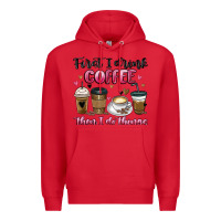 Red first i drink coffee then i do things Premium Hoodie - MaliasSmallBusiness