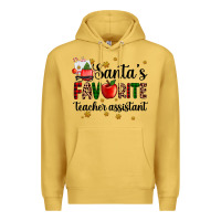 Antique Gold santa's favorite teacher assistant Premium Hoodie - AdoDesignShop