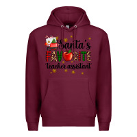 Burgundy santa's favorite teacher assistant Premium Hoodie - AdoDesignShop