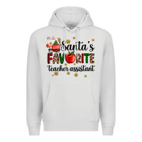 Dove Grey santa's favorite teacher assistant Premium Hoodie - AdoDesignShop