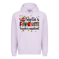 Lilac santa's favorite teacher assistant Premium Hoodie - AdoDesignShop