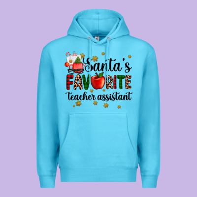 Santa's Favorite Teacher Assistant Premium Hoodie Designed By Adodesignshop