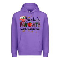 Purple santa's favorite teacher assistant Premium Hoodie - AdoDesignShop
