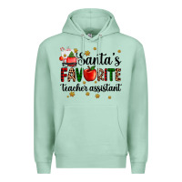 Seafoam santa's favorite teacher assistant Premium Hoodie - AdoDesignShop