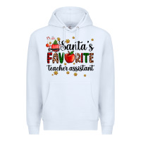White santa's favorite teacher assistant Premium Hoodie - AdoDesignShop