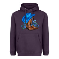 Plum valentines day blue boots cowgirl hat and roses Heavyweight Hoodie - AdoDesignShop
