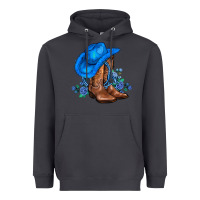 Smoke valentines day blue boots cowgirl hat and roses Heavyweight Hoodie - AdoDesignShop