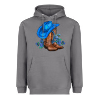 Storm valentines day blue boots cowgirl hat and roses Heavyweight Hoodie - AdoDesignShop