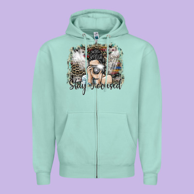Stay Focused Zipper Hoodie Designed By Sublimationcraftshop