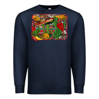 Navy mexican cacti background Premium Sweatshirt - Artiststas