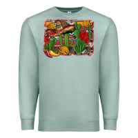 Seafoam mexican cacti background Premium Sweatshirt - Artiststas