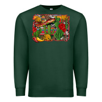 Sports Green mexican cacti background Premium Sweatshirt - Artiststas
