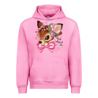 Fuchsia Pink reindeer head christmas Urban Hoodie - MaliasSmallBusiness