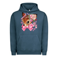 Pigment Midnight Navy reindeer head christmas Urban Hoodie - MaliasSmallBusiness