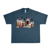 Midnight Navy siberian cat coffee cups Urban Heavy Tee - texasbilliewilder