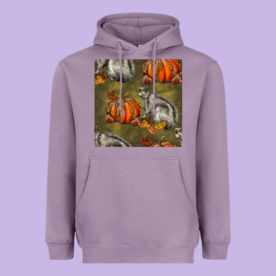 Squirrel Pumpkin Seamless Heavyweight Hoodie Designed By Bundleandbundleshop