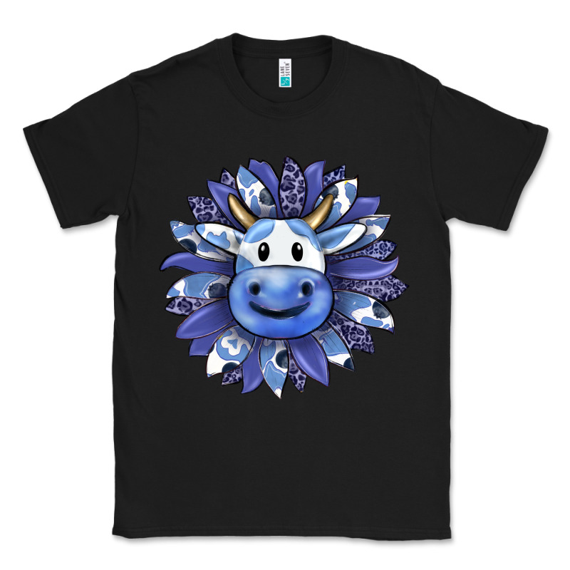 Blueberry Milkshake Cow Sunflower Classic Tee by RanaPortraitStore | Teevron