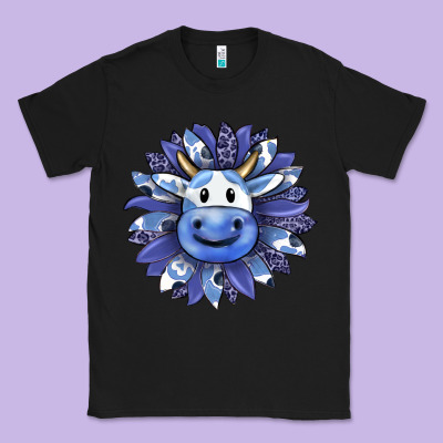 Blueberry Milkshake Cow Sunflower Classic Tee Designed By Ranaportraitstore