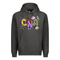 Charcoal Heather cna mardi gras Premium Hoodie - MaliasSmallBusiness