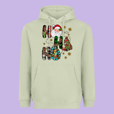 Ho Ho Ho Heavyweight Hoodie Designed By Jahusdesignshop