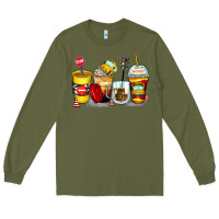 Army Green bus driver coffee cups Long Sleeve Tee - Zillion Design Studio