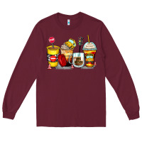 Burgundy bus driver coffee cups Long Sleeve Tee - Zillion Design Studio