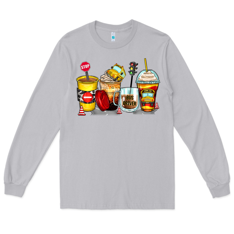 Bus Driver Coffee Cups Long Sleeve Tee by Zillion Design Studio | Teevron