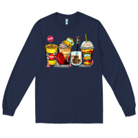 Navy bus driver coffee cups Long Sleeve Tee - Zillion Design Studio