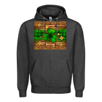 Charcoal Heather St. Patrick's Day shamrock leopard Zipper Hoodie - Neo Western