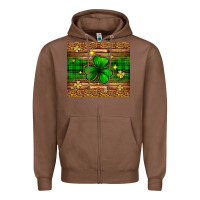 Chestnut St. Patrick's Day shamrock leopard Zipper Hoodie - Neo Western