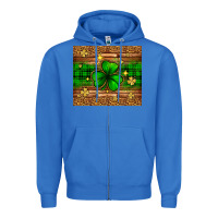 True Royal St. Patrick's Day shamrock leopard Zipper Hoodie - Neo Western