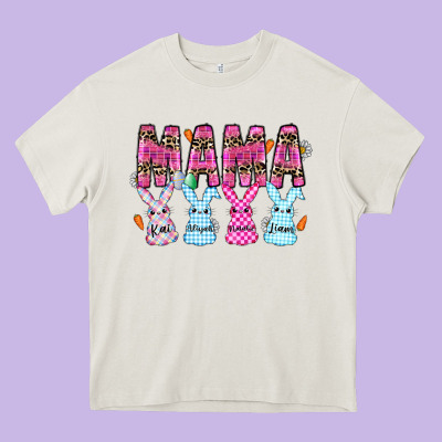 Easter Day Mama Heavy Core Tee Designed By Cowhidedigitalart