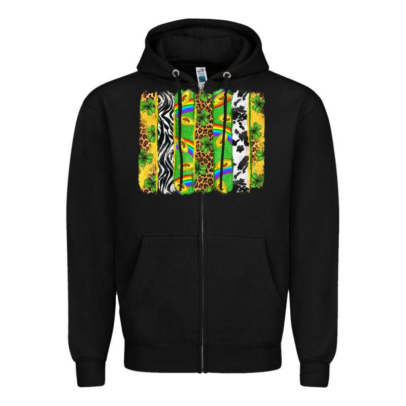St. Patrick's Day Brushstrokes Zipper Hoodie by Neo Western | Teevron
