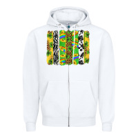 White St. Patrick's Day brushstrokes Zipper Hoodie - Neo Western