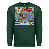 Sports Green usa map cactus and sunflower seamless pattern Premium Sweatshirt - BundleAndBundleShop