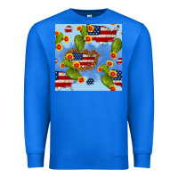 True Royal usa map cactus and sunflower seamless pattern Premium Sweatshirt - BundleAndBundleShop