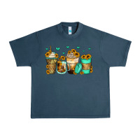 Midnight Navy sunflowers coffee cups Urban Heavy Tee - Zillion Design Studio