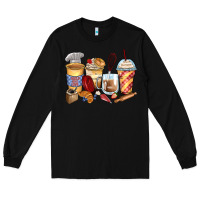 Black bakery coffee cups Long Sleeve Tee - Zillion Design Studio