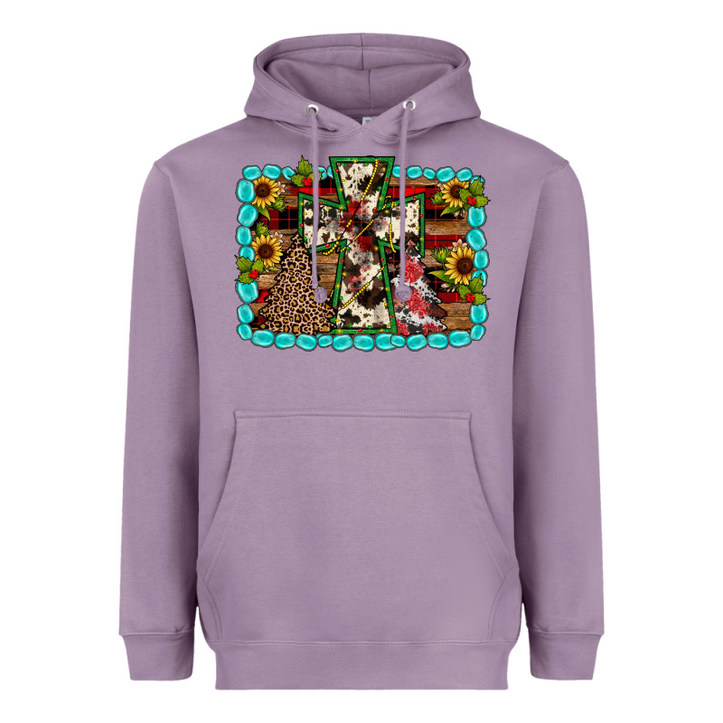 Christmas Cross Heavyweight Hoodie by JahusDesignShop | Teevron